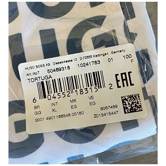 HUGO BOSS Logo-Print Swim Shorts in Blue / White Quick-Drying MENS Sz XL NWT - Picture 7 of 8